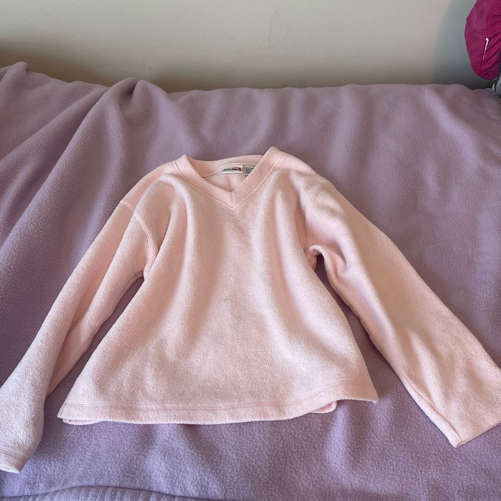 Girls Light pink v neck sweatshirt